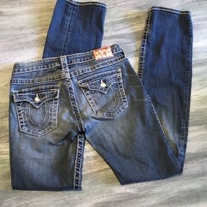 True Religion Disco Billy Big T Straight Leg Low Rise Jeans